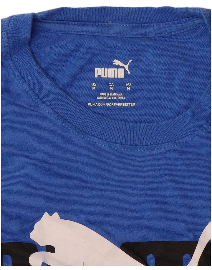 PUMA Grafisk T-shirt til mænd, mellemblå
