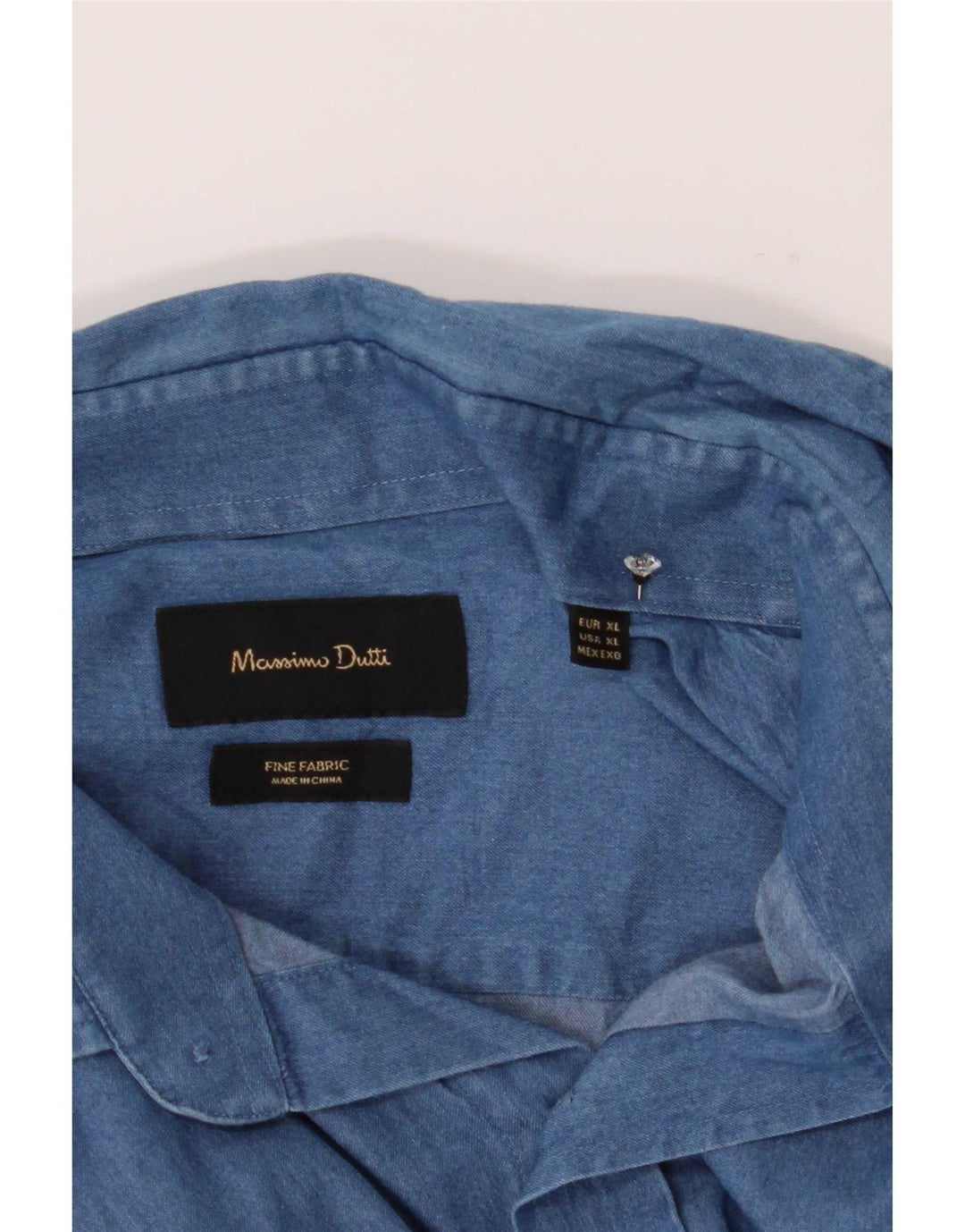 Massimo Dutti Herre Denim Shirt XL Navy Blue