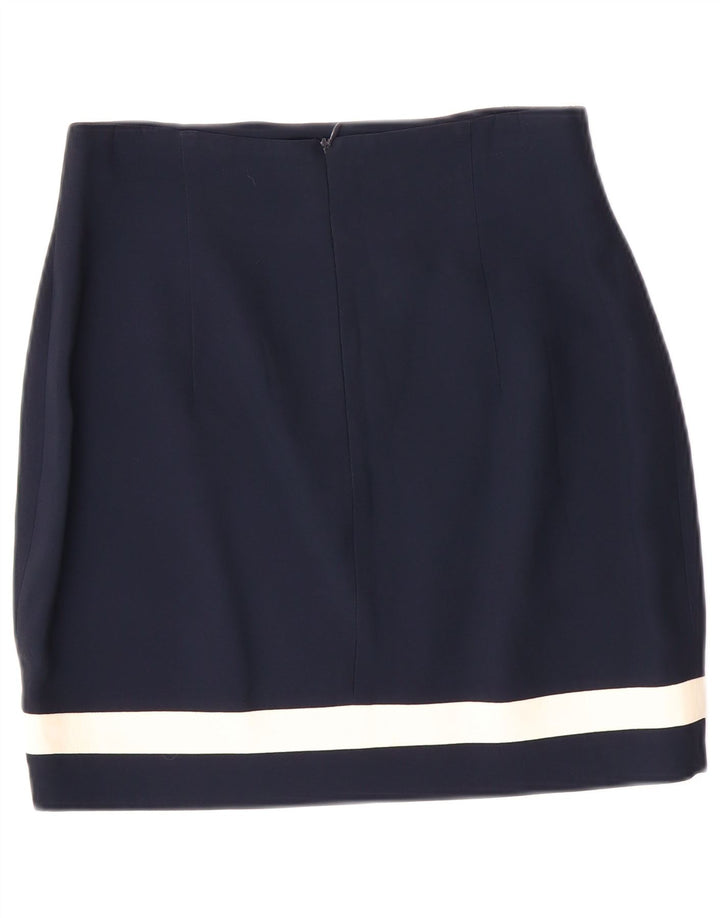 MARINA BABINI Womens Pencil Skirt IT 44 Medium W28  Navy Blue Colourblock