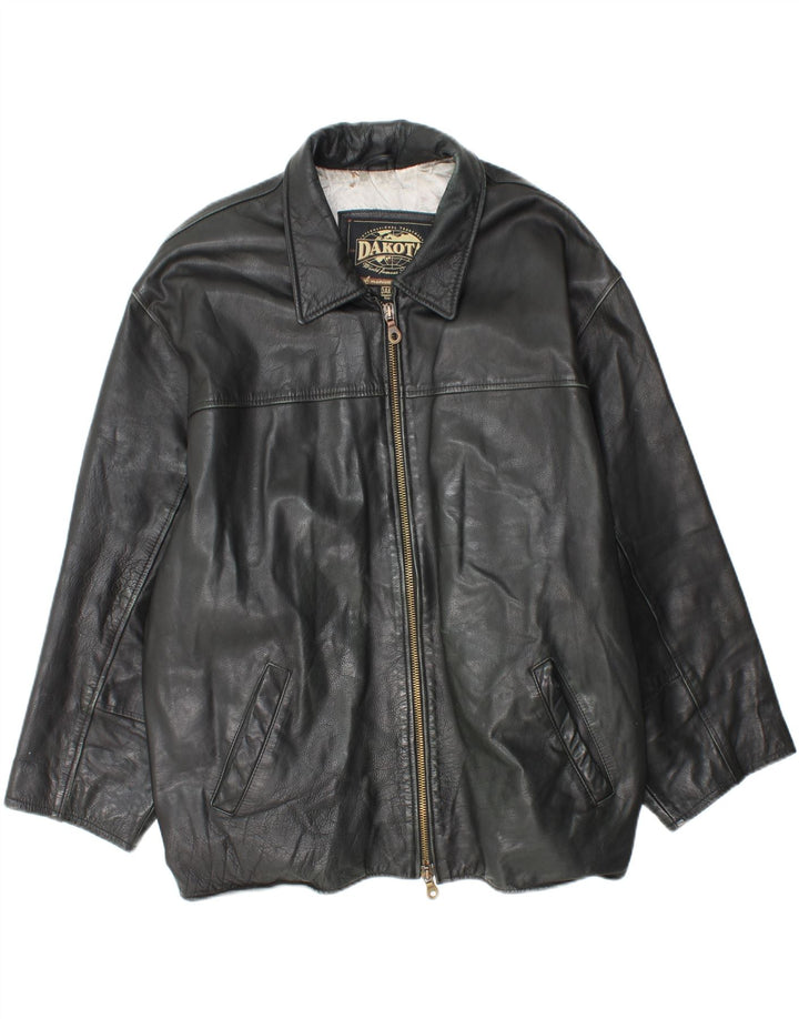 DAKOTA Mens Leather Jacket UK 44 2XL Black Leather Vintage Dakota and Second-Hand Dakota from Messina Hembry 