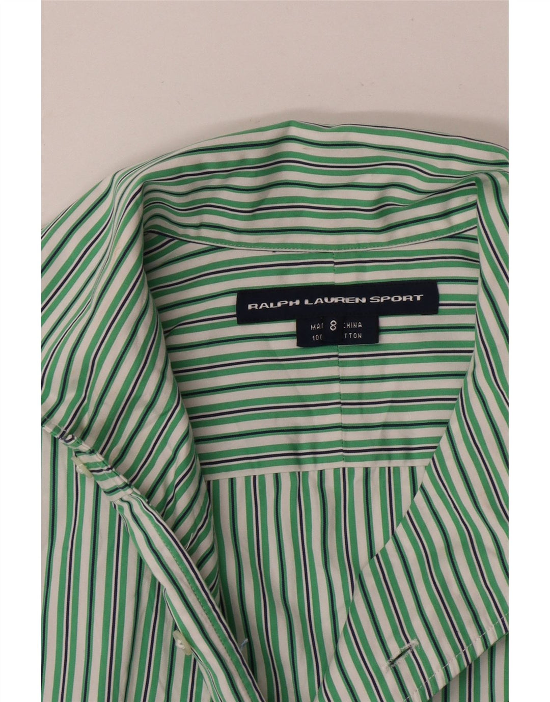 Ralph Lauren Dameskjorte US 8 Mellemgrøn stribet bomuld