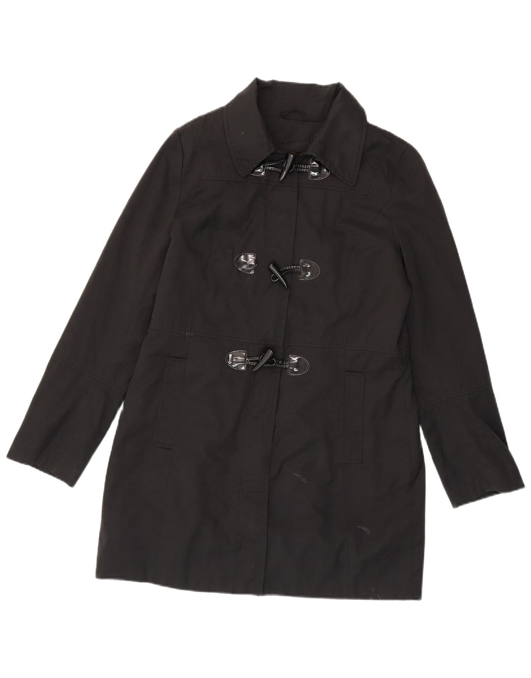 Nautica Dame Duffel Coat UK 14 Medium Sort Bomuld
