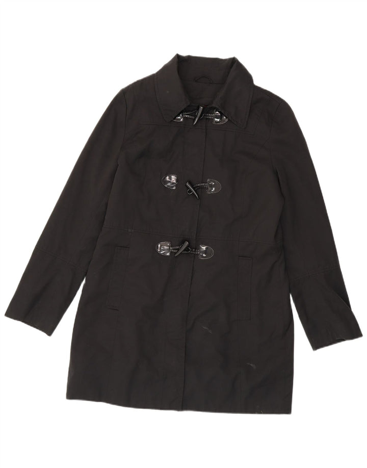 Nautica Dame Duffel Coat UK 14 Medium Sort Bomuld