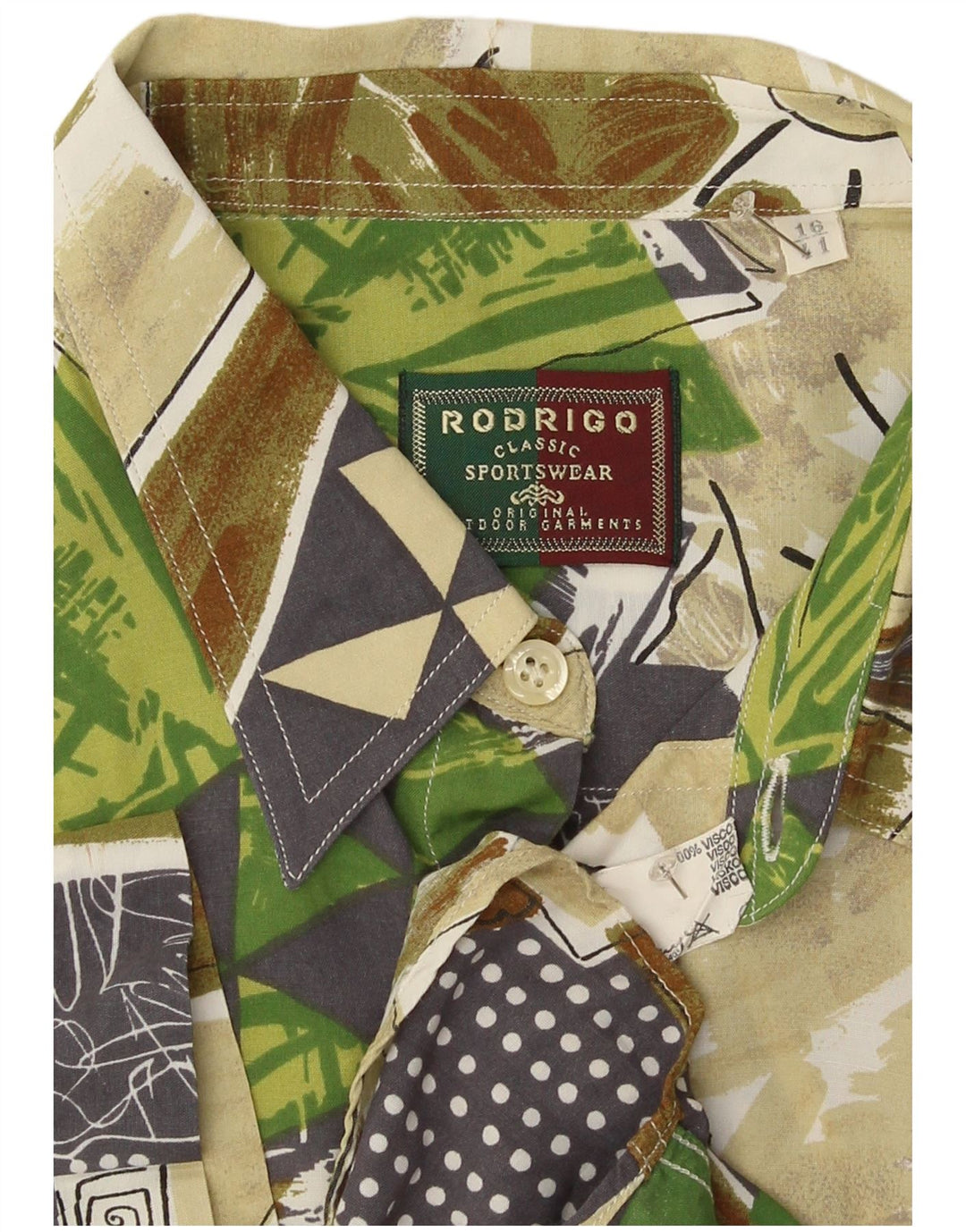 Rodrigo Kortærmet Herreskjorte Størrelse 41 16 Stor Flerfarvet Geometrisk