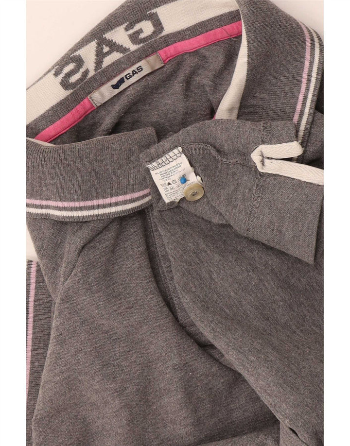 Gas Dame Polo Shirt UK 16 Stor Grå Bomuld