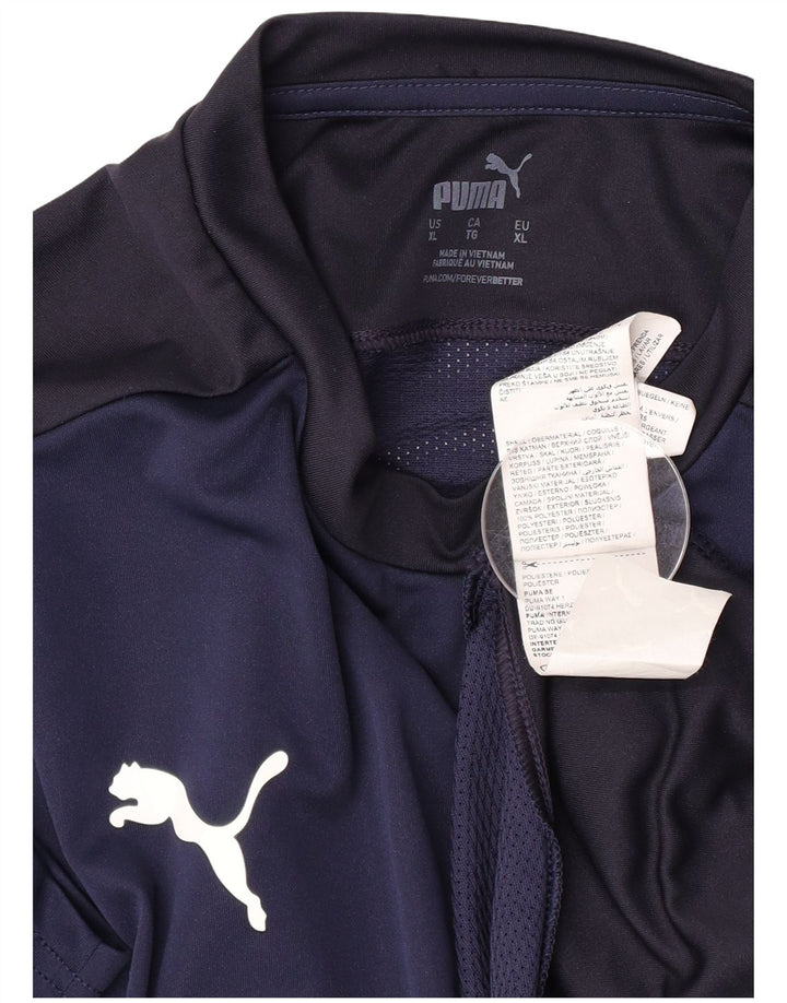 Puma Herre T-Shirt Top XL Marineblå Colourblock Polyester