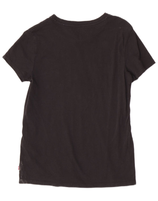 Levi's Grafisk T-shirt top til kvinder UK 6 XS Sort bomuld