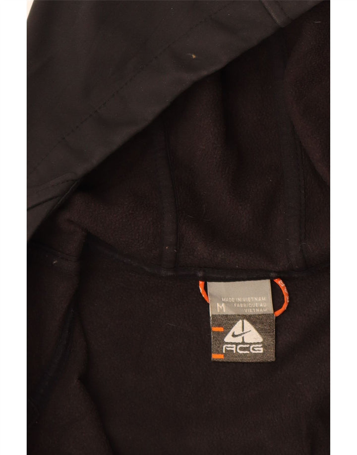 NIKE vindjakke med hætte til kvinder UK 12 Medium Sort polyester