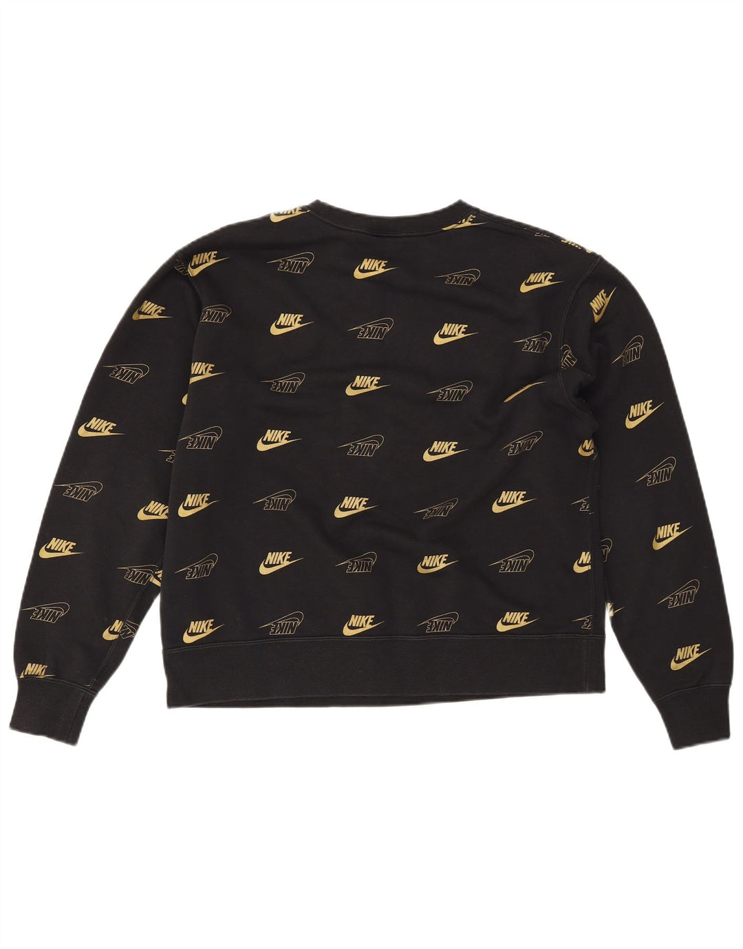 NIKE Graphic Sweatshirt Jumper UK 14 Medium Sort Bomuld