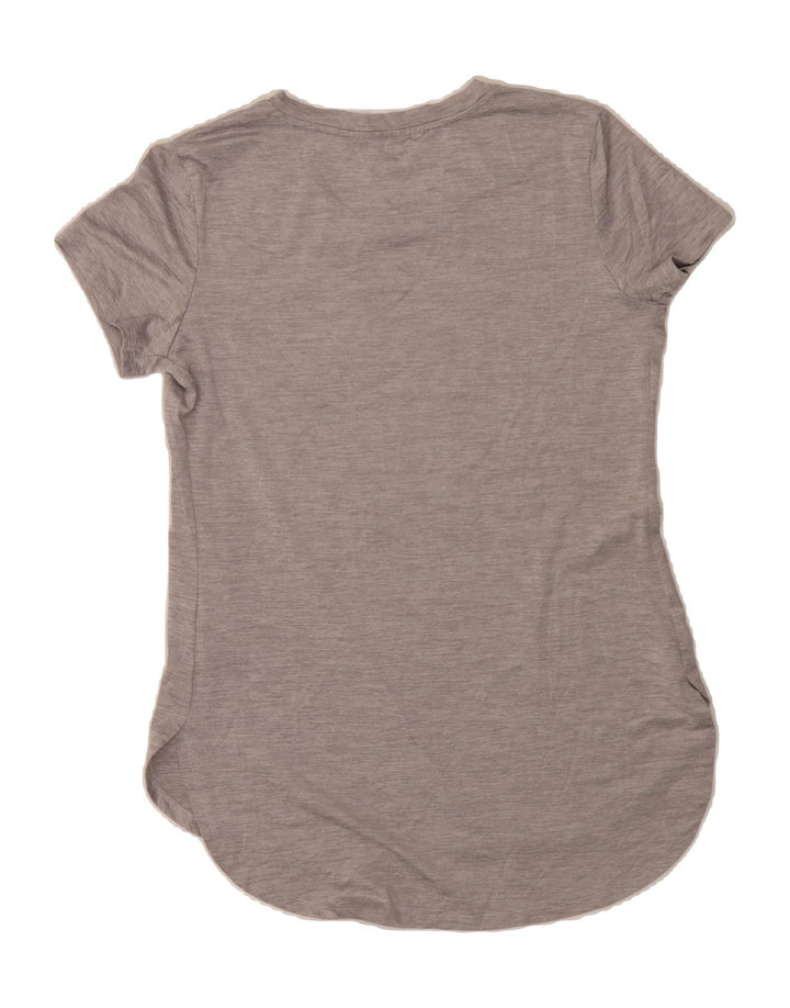 REEBOK Womens Graphic T-Shirt Top UK 10 Small Grey Polyester Vintage Reebok and Second-Hand Reebok from Messina Hembry 