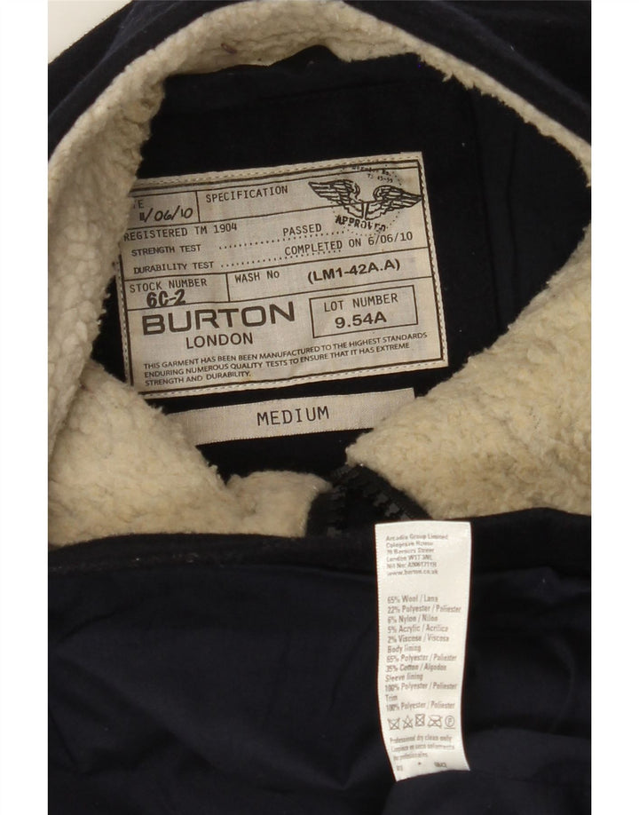 Burton Herre Duffle Jacket UK 38 Medium Navy Blue Wool
