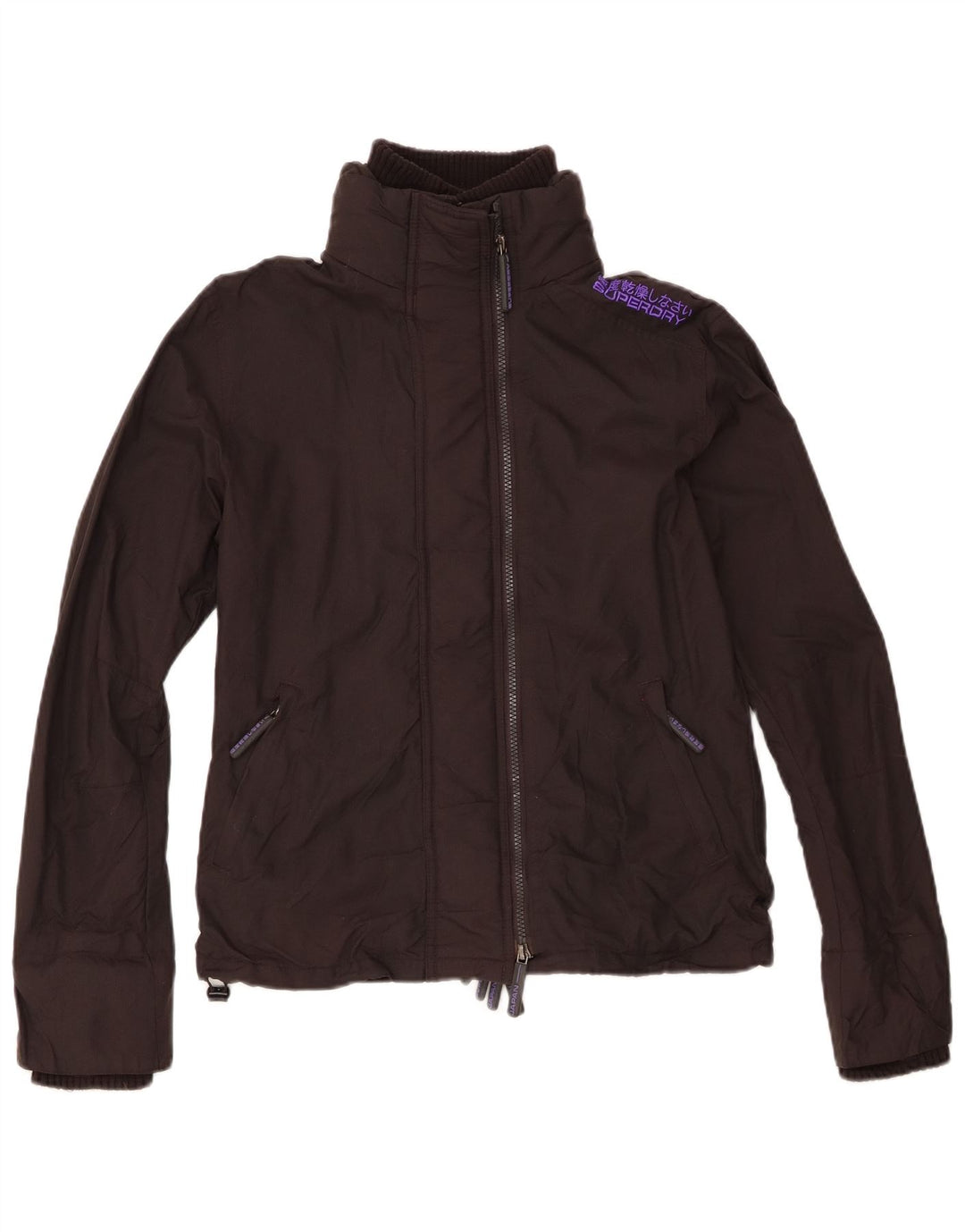 Superdry Regnjakke til kvinder UK 14 Stor sort nylon