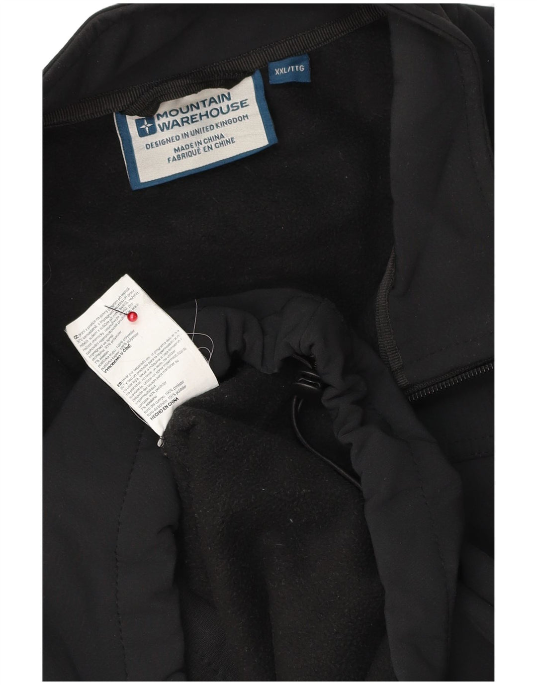 MOUNTAIN WAREHOUSE Herre Windbreaker Jacket UK 44 2XL Sort Polyester