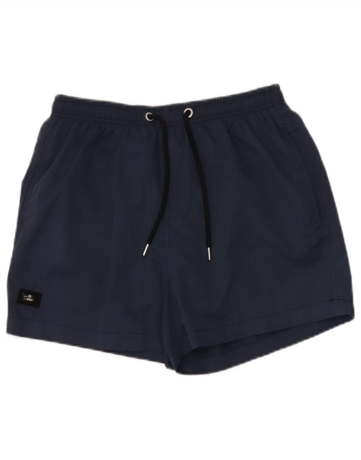 Vintage badeshorts til mænd mellem marineblå polyester