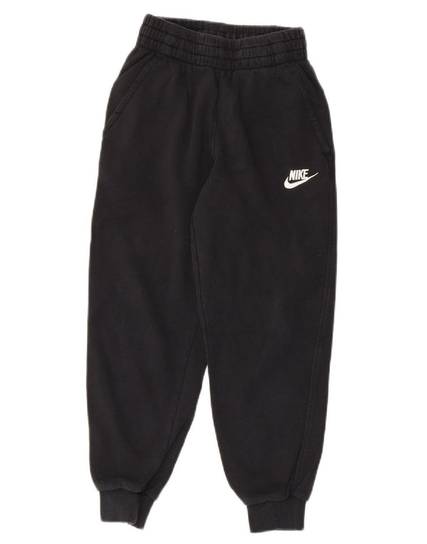 NIKE Boys Tracksuit Trousers Joggers 8-9 Years Small  Black Cotton