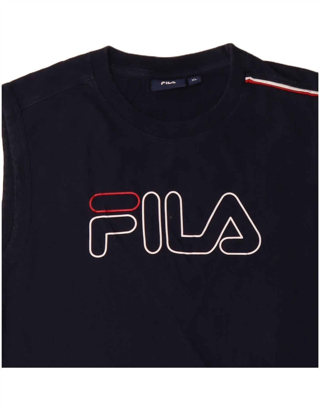 FILA Kvinder Grafisk Vest Top UK 18 XL Marineblå Bomuld