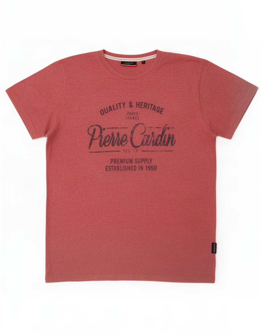 Pierre Cardin Herre grafisk T-shirt Top Stor Pink Polyester