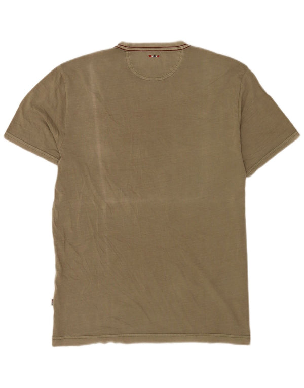 Napapijri Herre Geographic Graphic T-Shirt Top Medium Khaki