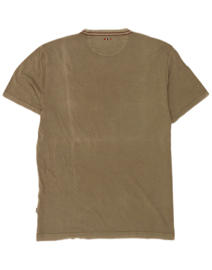 Napapijri Herre Geographic Graphic T-Shirt Top Medium Khaki