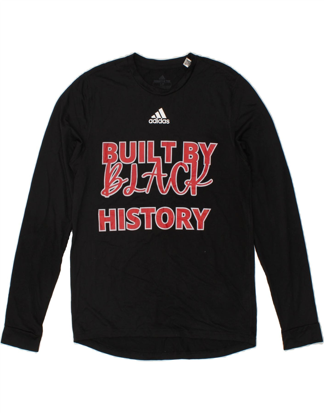 ADIDAS Mens Aeroready Graphic Top Long Sleeve Small Black Polyester Vintage Adidas and Second-Hand Adidas from Messina Hembry 