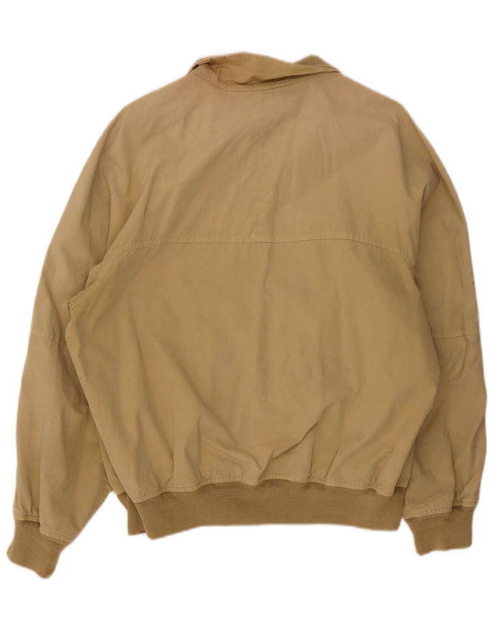 Vintage Bomber Jacket UK 40 Stor Beige Bomuld