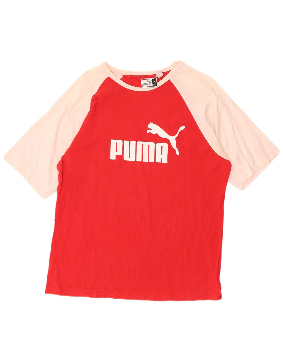 PUMA Grafisk T-shirt top til kvinder DK 18 XL Rød Colourblock