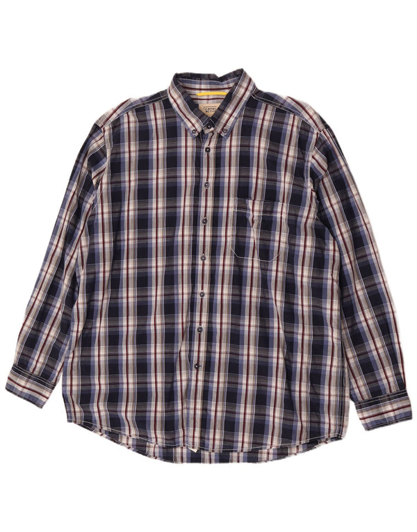 Camel Active Herreskjorte XL Navyblå Plaid Bomuld
