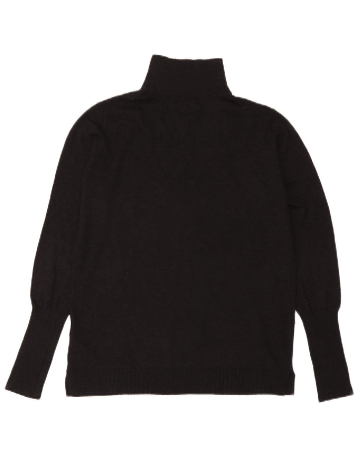 Zara Dame Turtle Neck Jumper Sweater UK 14 Large Black Modal
