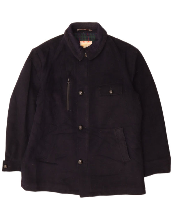 MC Gregor Herre Utility Jacket IT 54 2XL Navy Blue Check Wool Classic