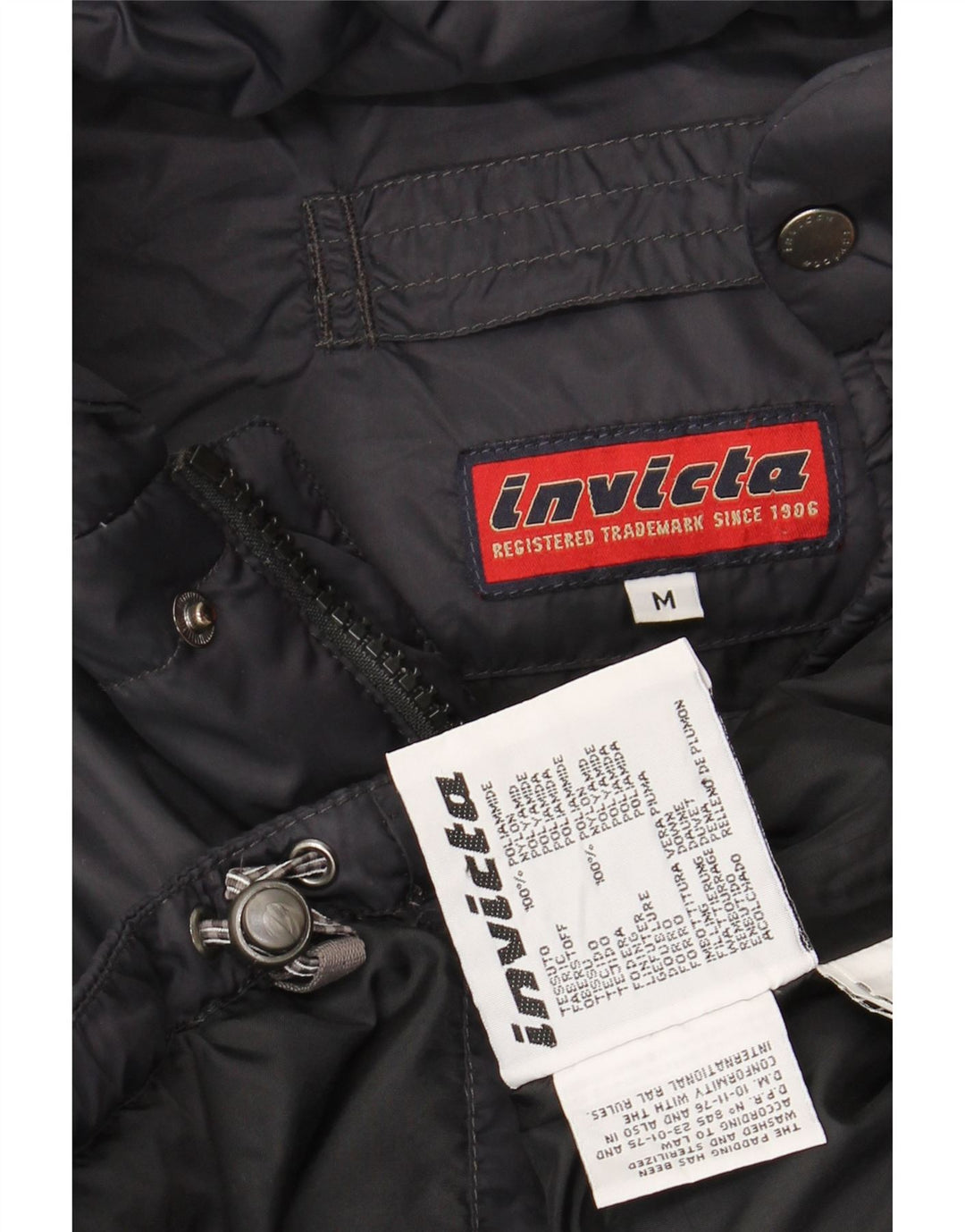 INVICTA Mens Padded Jacket UK 38 Medium Navy Blue Polyamide Vintage Invicta and Second-Hand Invicta from Messina Hembry 
