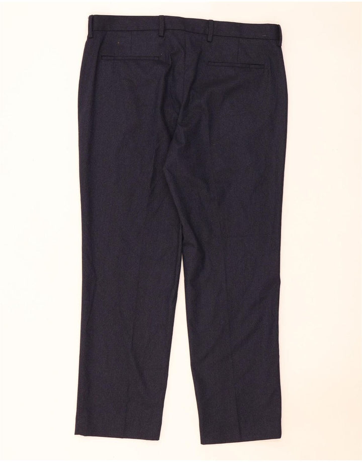 Marks & Spencer Herre Regular Fit Suit Bukser W36 L29 Marineblå polyester