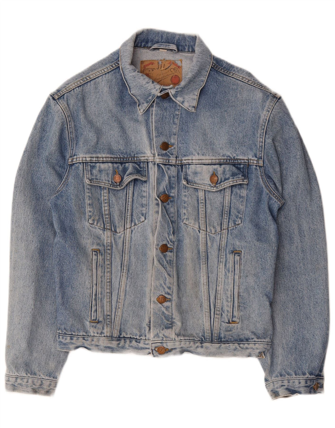 Vintage Herre denimjakke UK 38 Medium Blue Cotton