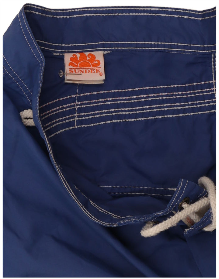 Sundek Herre badeshorts Medium blå stribet nylon