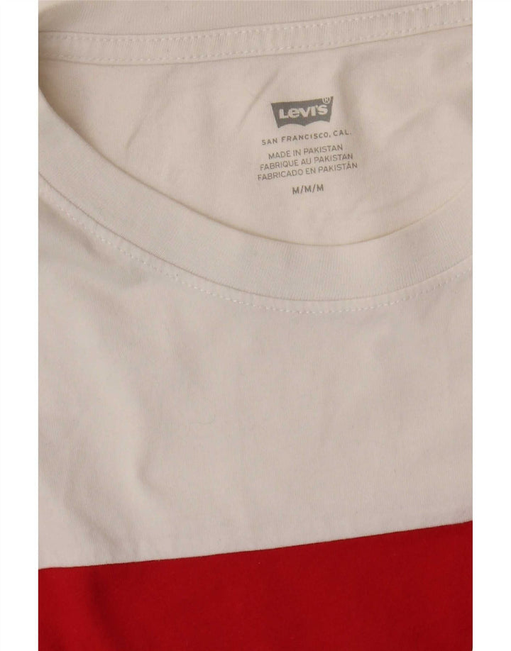 Levi's Grafisk T-shirt top til kvinder UK 14 Medium White Colourblock