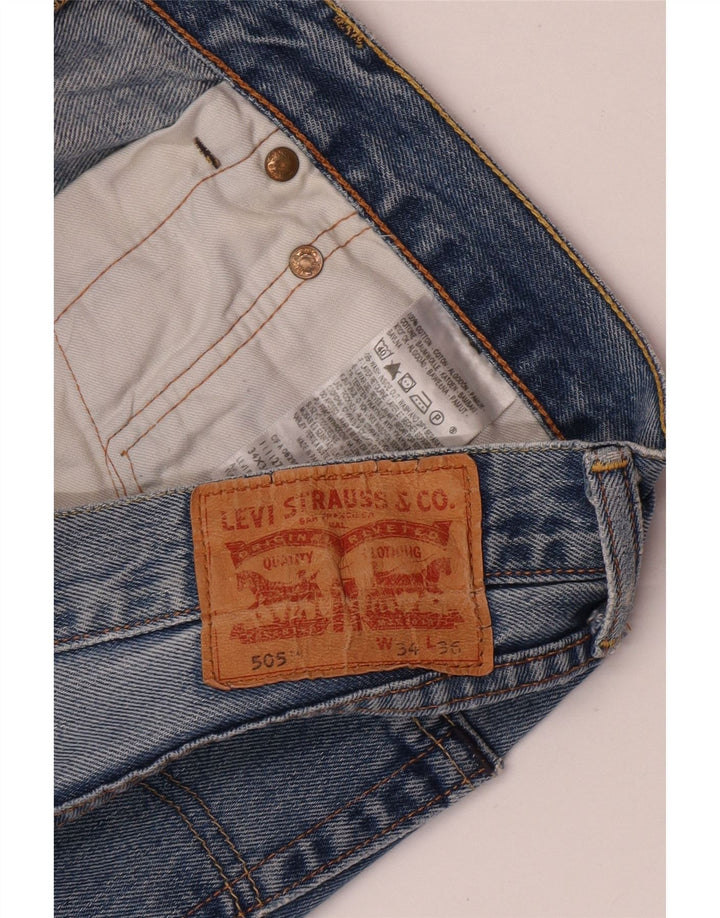 Levi's Herre 505 Straight Jeans W34 L32 Blå Bomuld