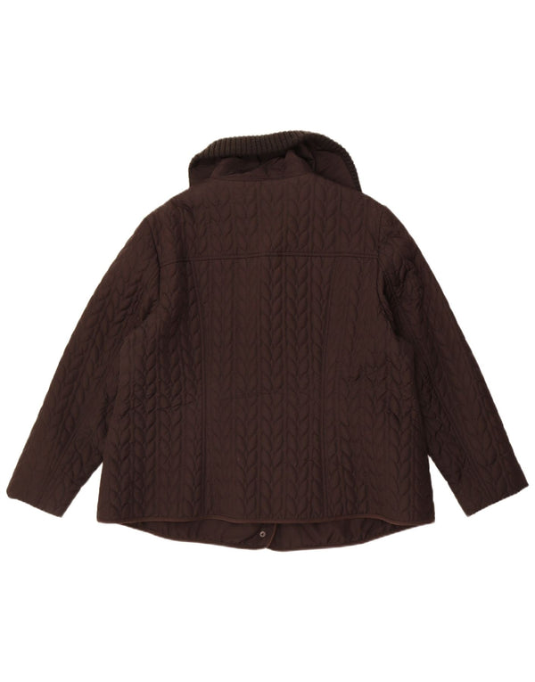 Monsoon Dame Quiltet Jakke UK 22 3XL Sort Polyester