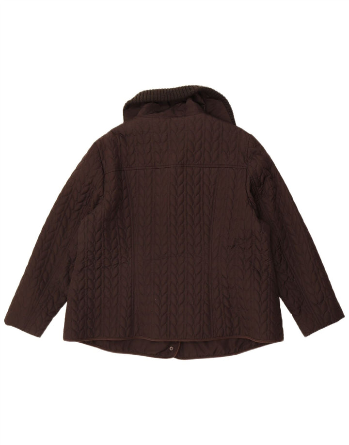 Monsoon Dame Quiltet Jakke UK 22 3XL Sort Polyester