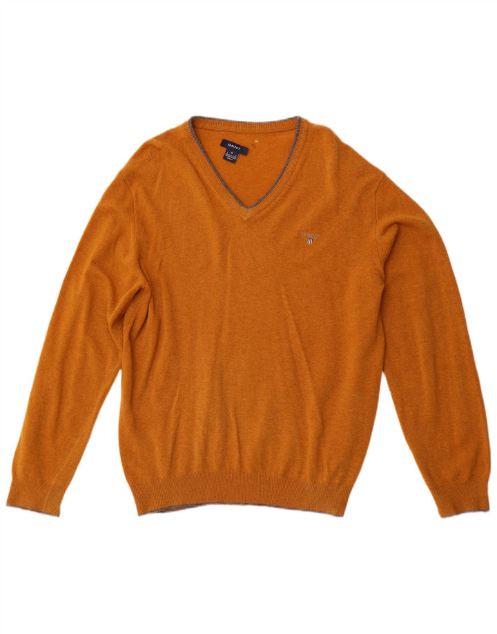 GANT Herre V-hals sweater XL Gul Uld