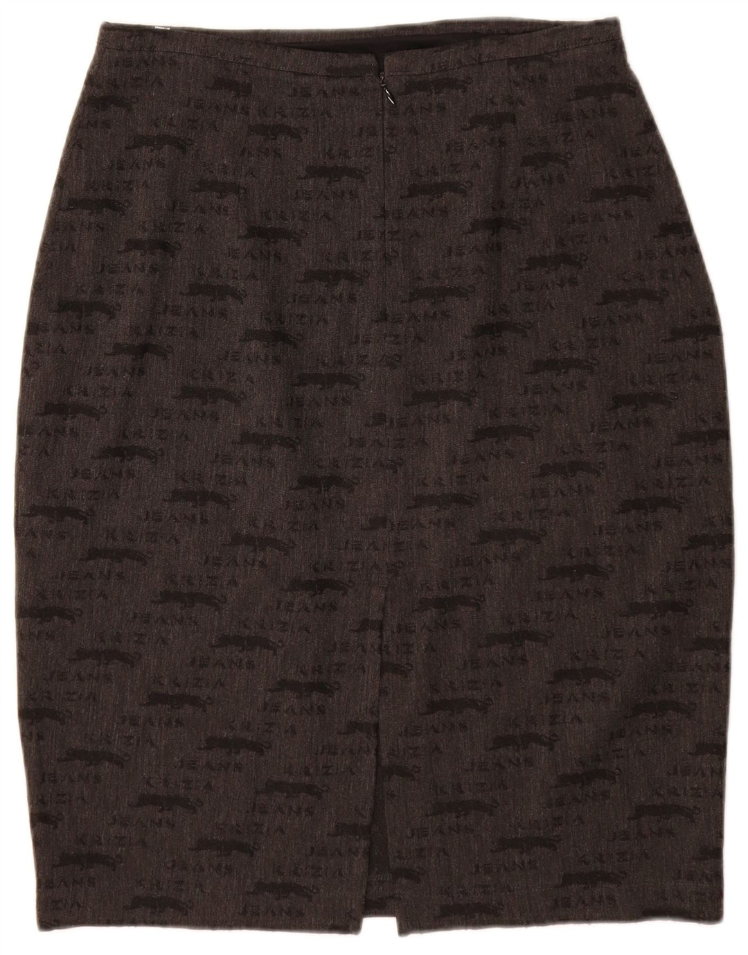 KRIZIA JEANS Grafisk blyantnederdel til kvinder UK 12 Medium W28 Grå