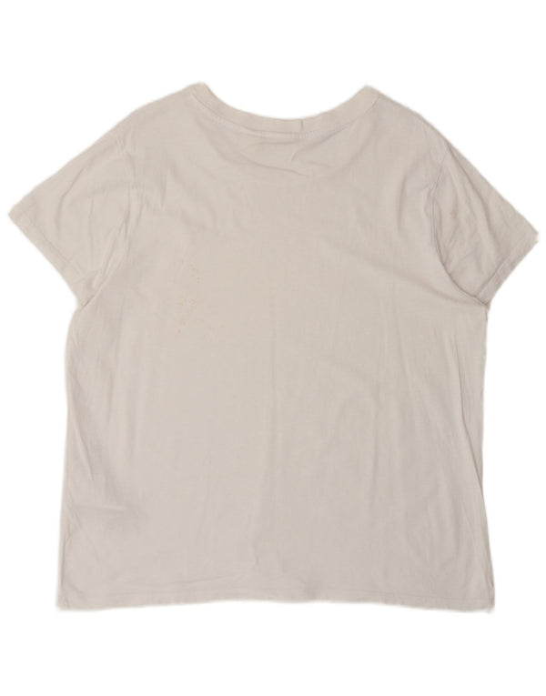 Levi's Dame T-Shirt Top UK 18 XL Hvid Bomuld