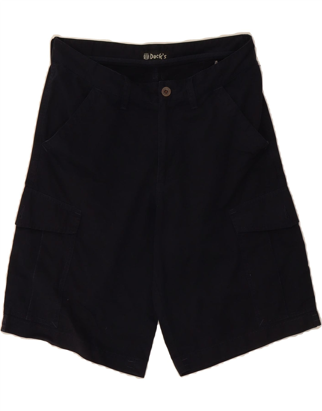 DACK'S Mens Cargo Shorts IT 48 Medium W32 Navy Blue Cotton Vintage Dack's and Second-Hand Dack's from Messina Hembry 