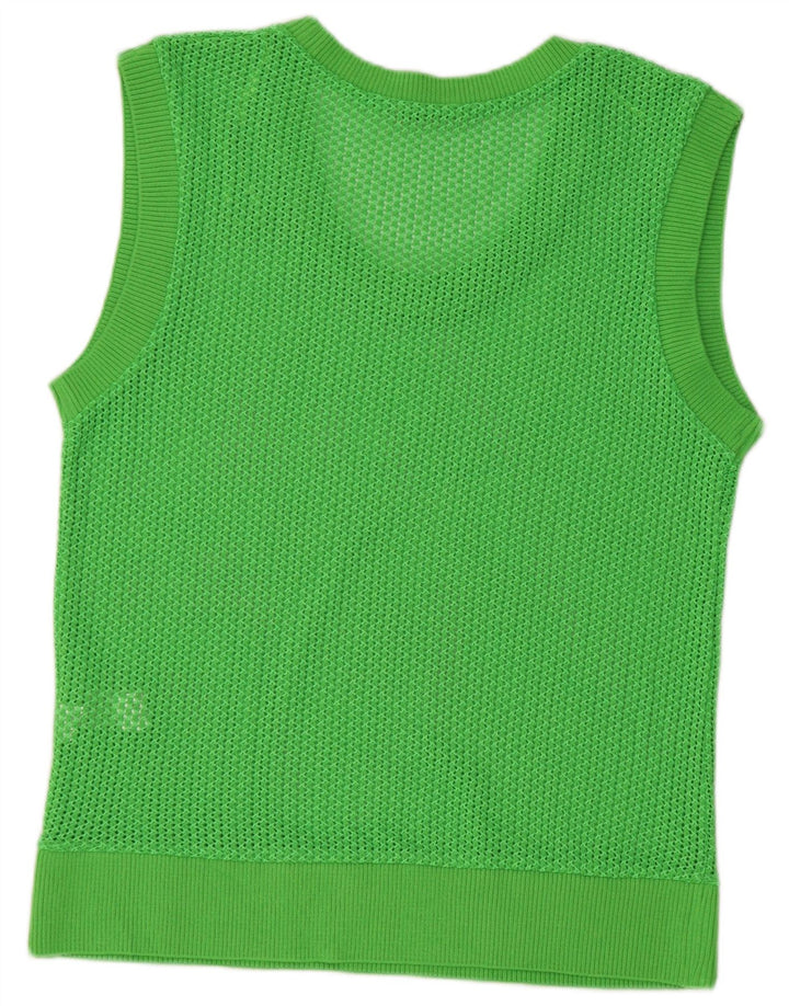 Zara Dame Vest Tank Top UK 14 Medium Grøn Bomuld