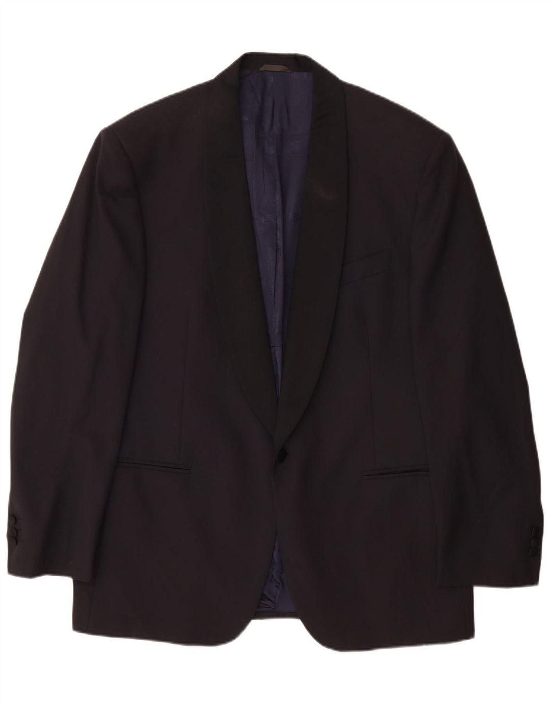 Ferre Herre 1 Knap Blazer Jakke IT 54 2XL Navy Blue Virgin Wool