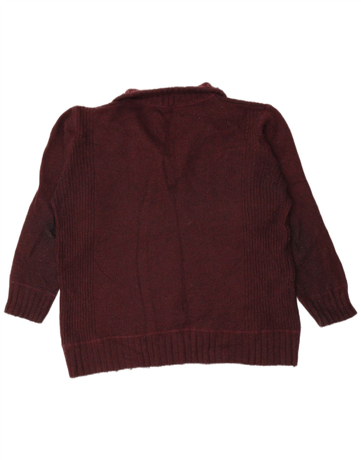 Marks & Spencer Herre sweater med lynlåshals Stor Bourgogne lammeuld