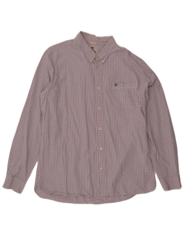 Timberland Herre Slim Fit skjorte XL blå ternet bomuld