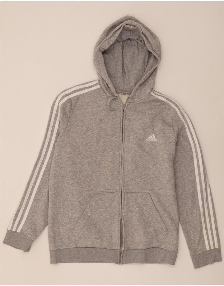 Adidas hættetrøje med lynlås til mænd Medium Grey Flecked