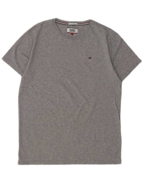 TOMMY HILFIGER Herre Regular Fit T-Shirt Top Lille Grå Bomuld