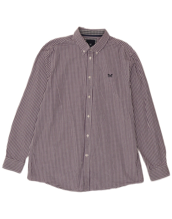 Crew Clothing Herre Classic Fit Shirt Large Purple Gingham Cotton
