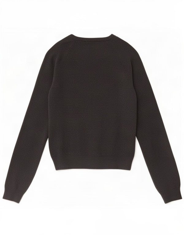 Zara Womens Crop V-hals sweater UK 8 Small Grey Bomuld