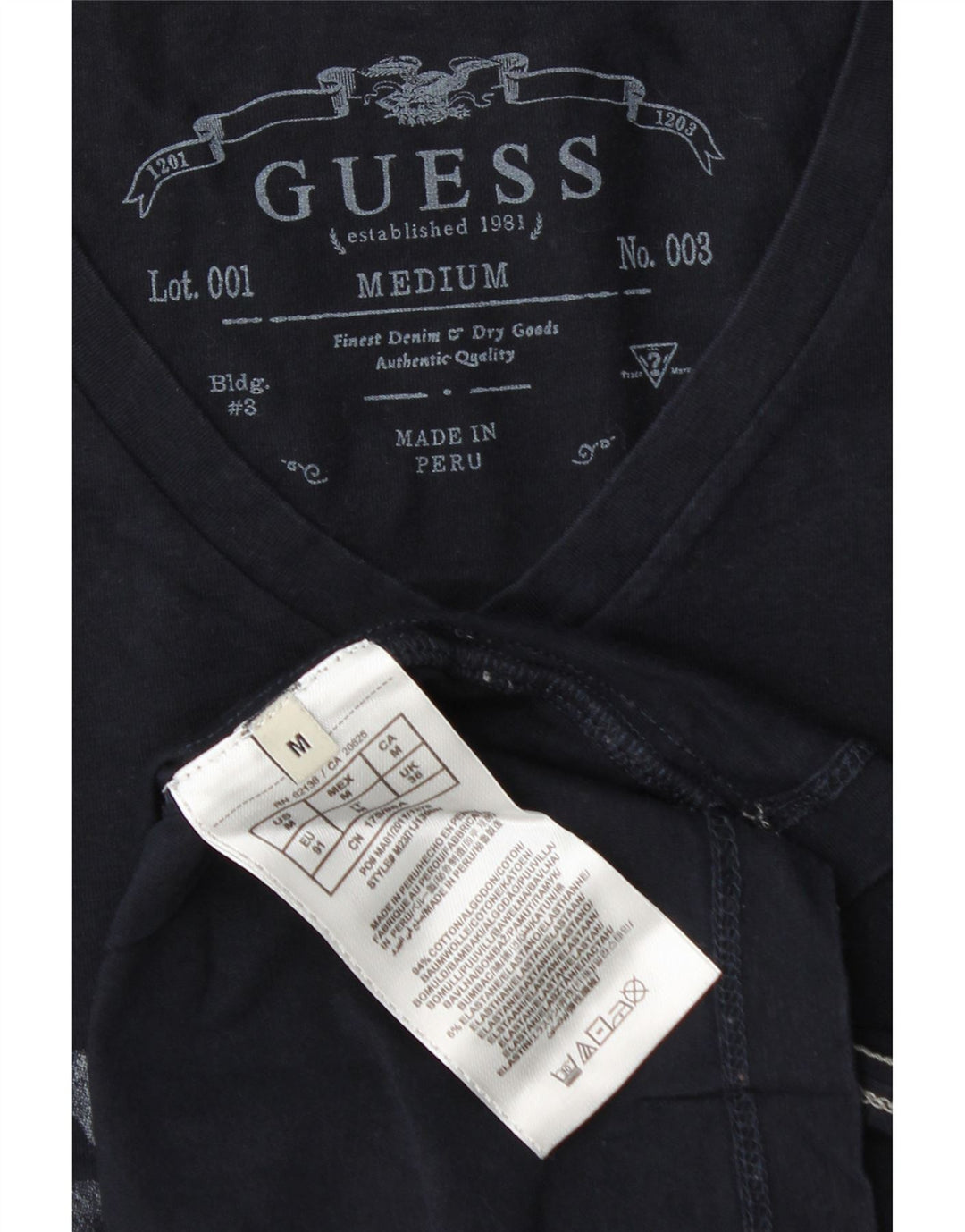 Guess Grafisk T-shirt til mænd, medium marineblå bomuld